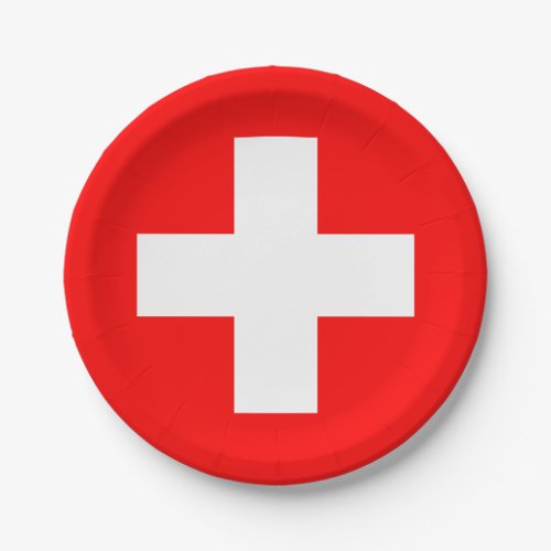 Switzerland Swiss Flag Paper Plates