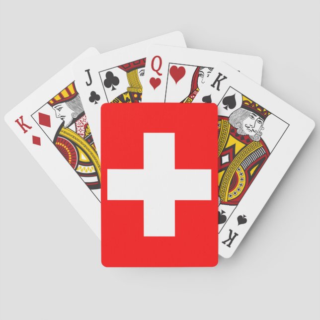 Switzerland (Swiss) Flag Poker Cards (Back)