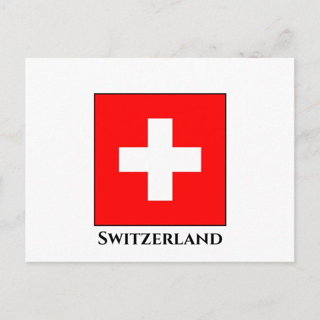 Switzerland (Swiss) Flag Postcard (Front)