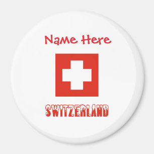 Switzerland Swiss Flag Red Personalization Magnet