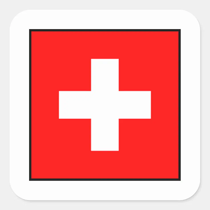 Switzerland - Swiss Flag Square Sticker | Zazzle