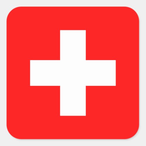 Switzerland Swiss Flag Square Sticker