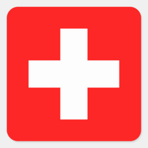 Switzerland (Swiss) Flag Square Sticker