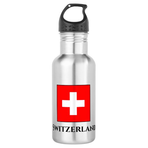 Switzerland Swiss Flag Stainless Steel Water Bottle