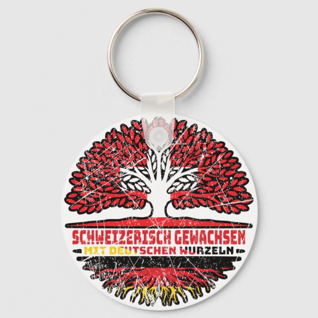 Switzerland Swiss German Germany Baum Wurzel Keychain (Front)