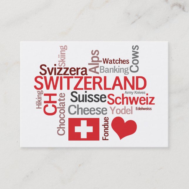 Switzerland Swiss Theme Tourism Business Cards (Front)
