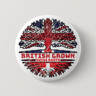 Switzerland Swiss Uk United Kingdom British Tree Button