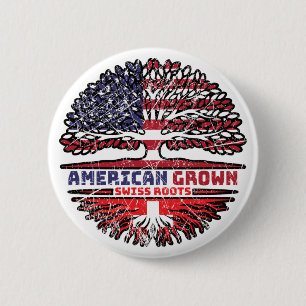 Switzerland Swiss US American USA United States Button