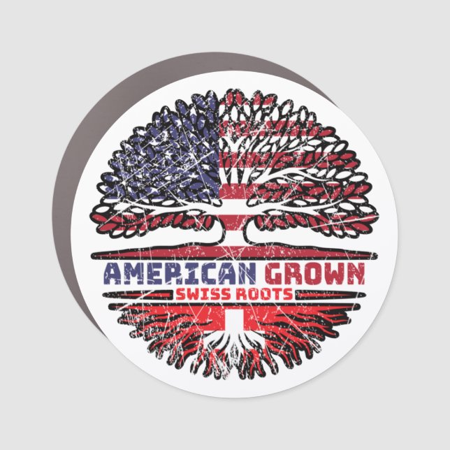 Switzerland Swiss US American USA United States Car Magnet (Front)