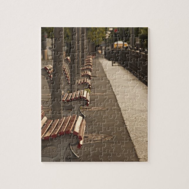 Switzerland, Ticino Canton, Lugano. Lakefront Jigsaw Puzzle (Vertical)