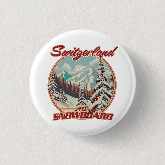 Switzerland to Snowboard Button (Front)