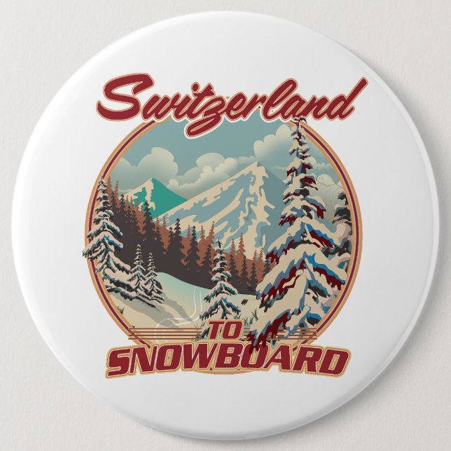 Switzerland to Snowboard Button (Front)