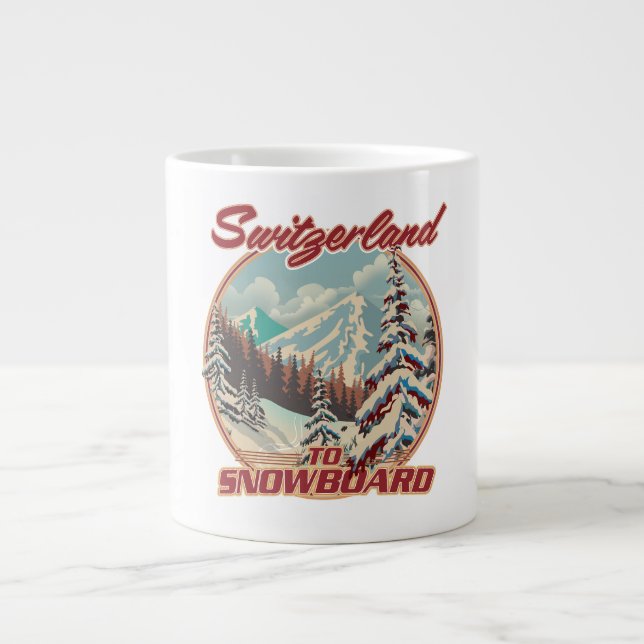 Switzerland to Snowboard Giant Coffee Mug (Front)