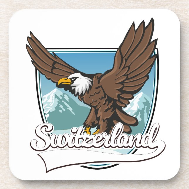 Switzerland Travel Logo Beverage Coaster (Front)