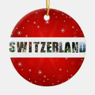 Switzerland Travel Photos Snowflake Christmas Ceramic Ornament