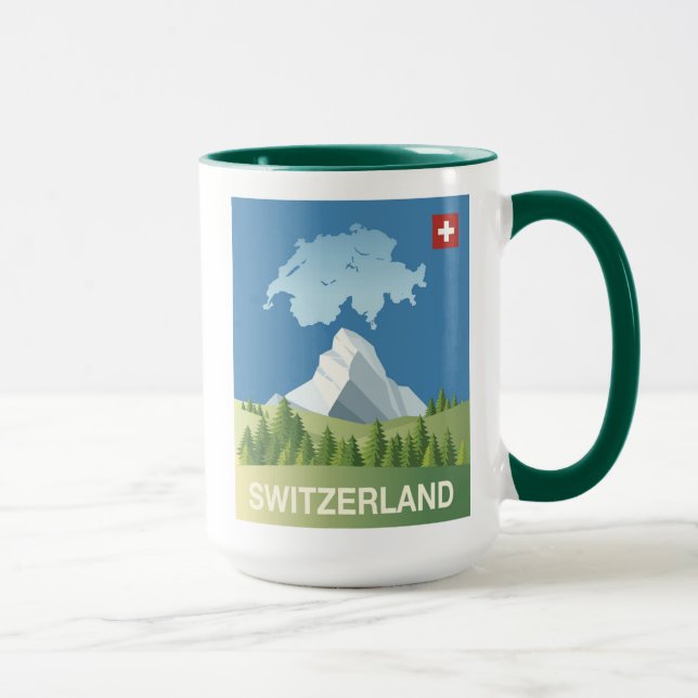 Switzerland Travel Poster Mug (Right)