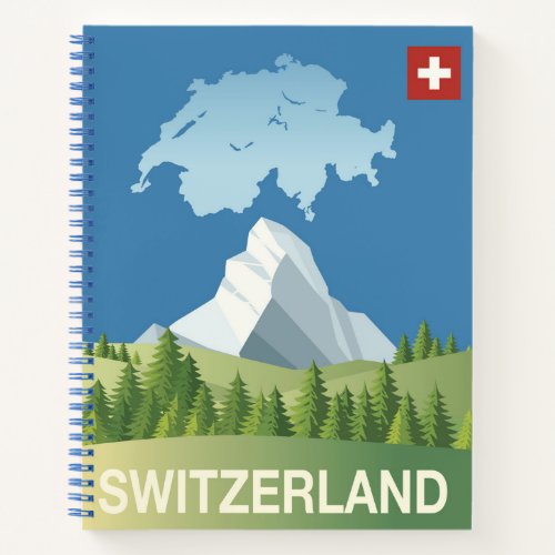 Switzerland Travel Poster Notebook
