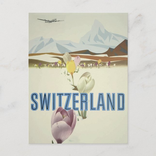 Switzerland Travel Poster Postcard (Front)