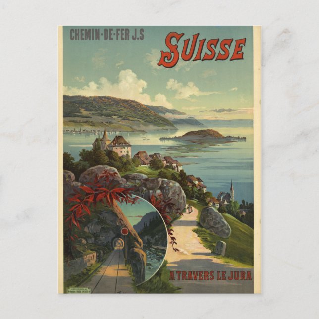 Switzerland Travel Poster Postcard (Front)