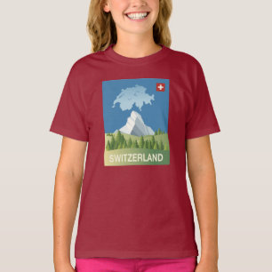 Switzerland Travel Poster T-Shirt