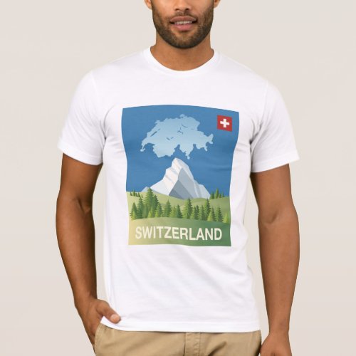 Switzerland Travel Poster T_Shirt
