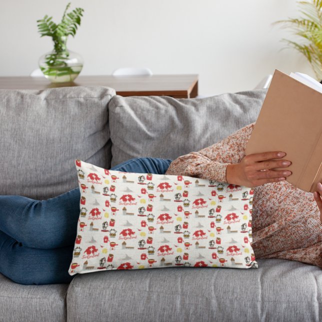 Switzerland Travel Souvenirs Inspired Pattern Accent Pillow (Creator Uploaded)