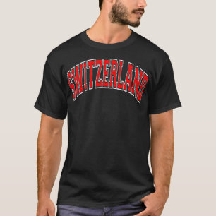 Switzerland Varsity Style Red Tet T-Shirt