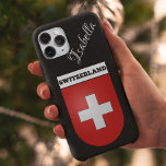 Switzerland Vintage Coat of Arms | Black Glitter Samsung Galaxy S22 Case<br><div class="desc">Switzerland Vintage Coat of Arms on fine black glitter background | Handwritten Name Samsung Galaxy S22 Case. Get a unique phone case featuring the iconic Switzerland Coat of Arms. The best part is that this phone case can be customized. Show off your love for Swiss heritage and protect your phone...</div>