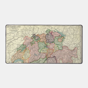 Switzerland Vintage Map Travel Agent Desk Mat
