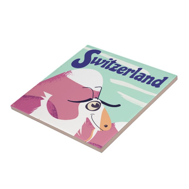 Switzerland Vintage style travel poster Ceramic Tile (Side)
