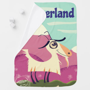 Switzerland Vintage style travel poster Receiving Blanket