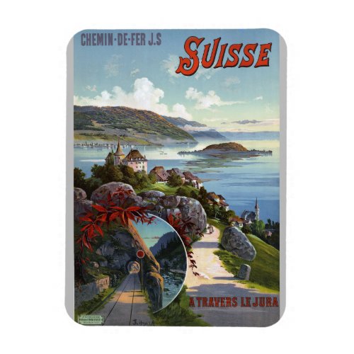 Switzerland Vintage Swiss Tourism Travel Poster Magnet