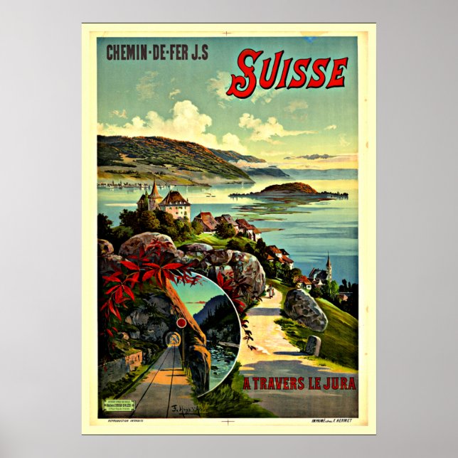 Switzerland vintage travel poster (Front)