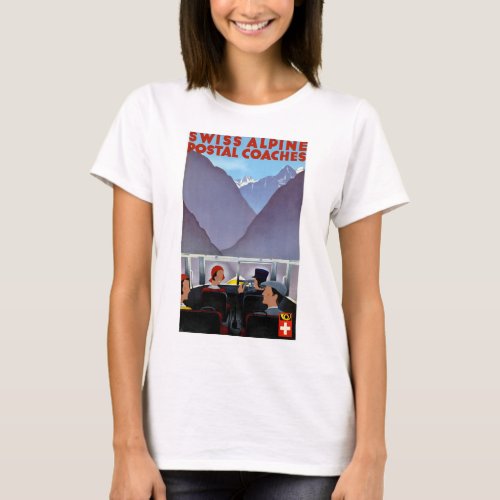 Switzerland Vintage Travel Poster Restored T_Shirt