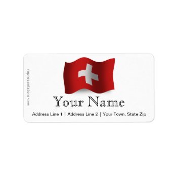 Switzerland Waving Flag Label by representshop at Zazzle