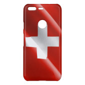 Switzerland waving flag uncommon google pixel case (Back)