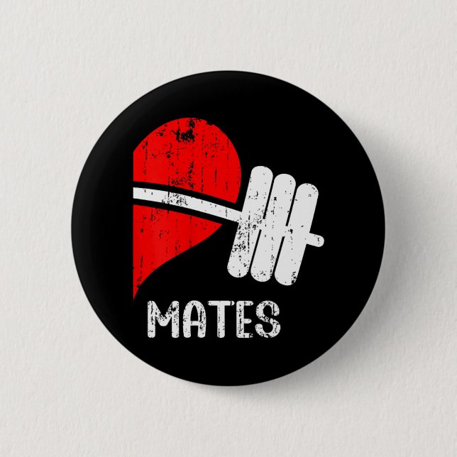 Swole Mates Couples Matching Gym Funny Tee Weightl Button (Front)