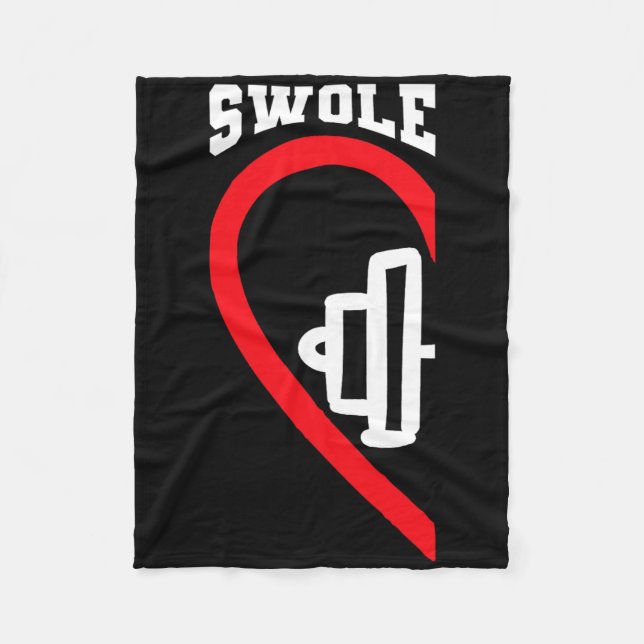 Swole Mates Cute Workout Matching Couples Valentin Fleece Blanket (Front)