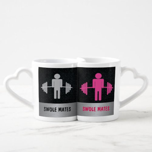 Swole Mates Workout Powerlifting Gym Valentine Coffee Mug Set