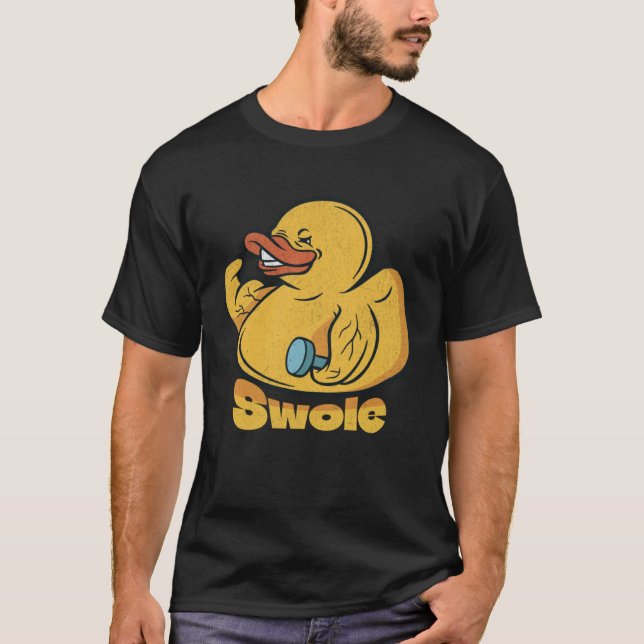 Swole Rubber Duck Body Builder Weight Training Gym T-Shirt (Front)