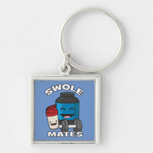 SWOLEMATES Funny Protein Bodybuilding Motivational Keychain