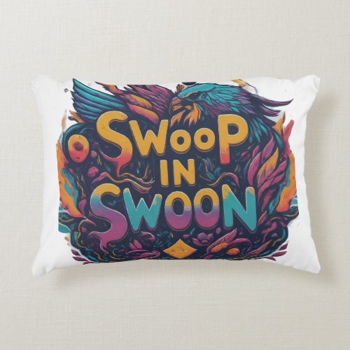 Swoop in Swoon T_Shirt Accent Pillow