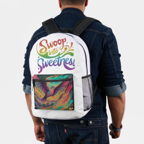 Swoop into sweetness  printed backpack