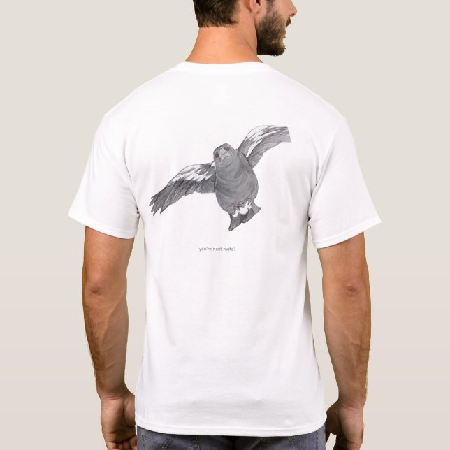 swooping Australian magpie image shirt (Back)
