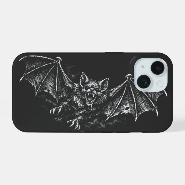 Swooping Bat - by BurnsInHell Iphone Case (Back Horizontal)
