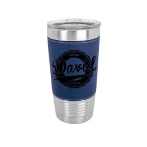 Swoosh Design Leatherette 20 Oz Steel Tumbler