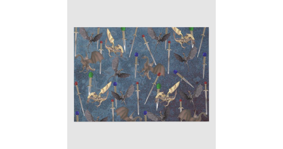 Sword and Dragon Tissue Paper | Zazzle
