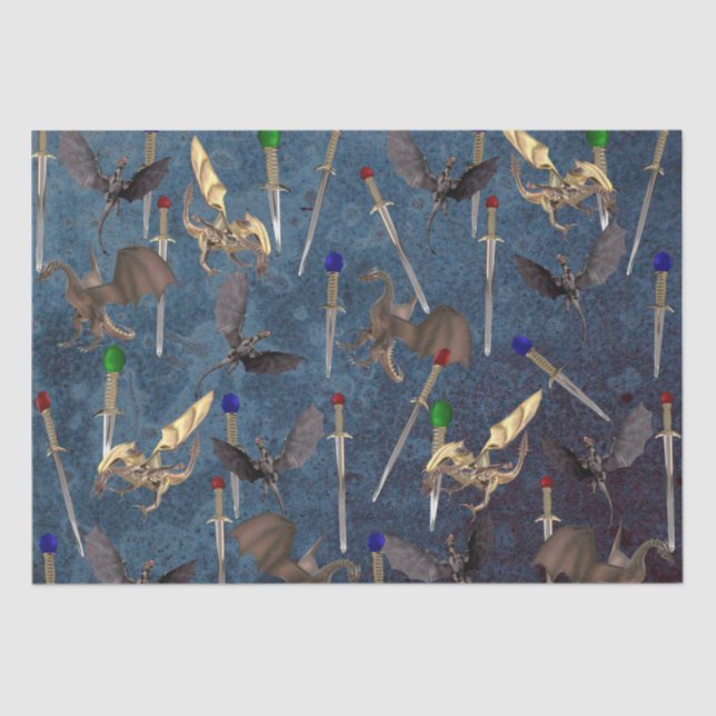 Sword and Dragon Tissue Paper (Front)