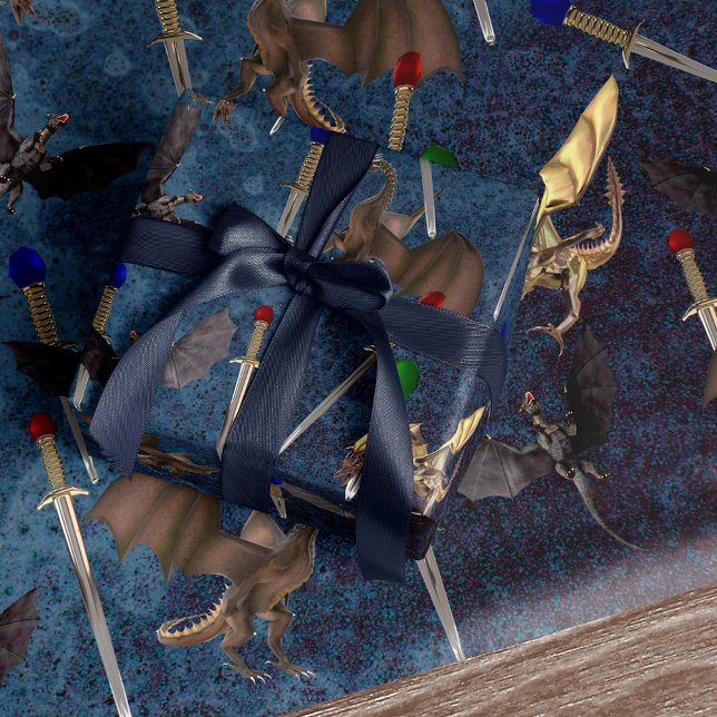 Sword and Dragon Wrapping Paper (Creator Uploaded)