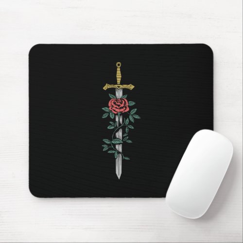 Sword and Rose Mouse Pad